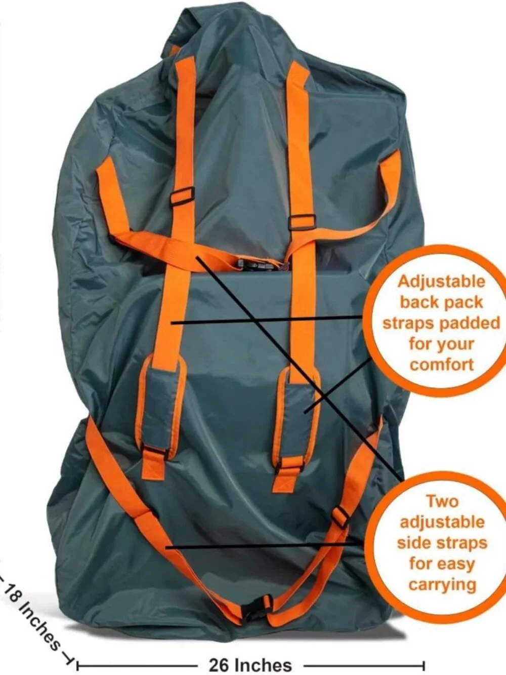 Extra Large Double Stroller Wagon Travel Bag | Waterproof Gate Check Bag 50